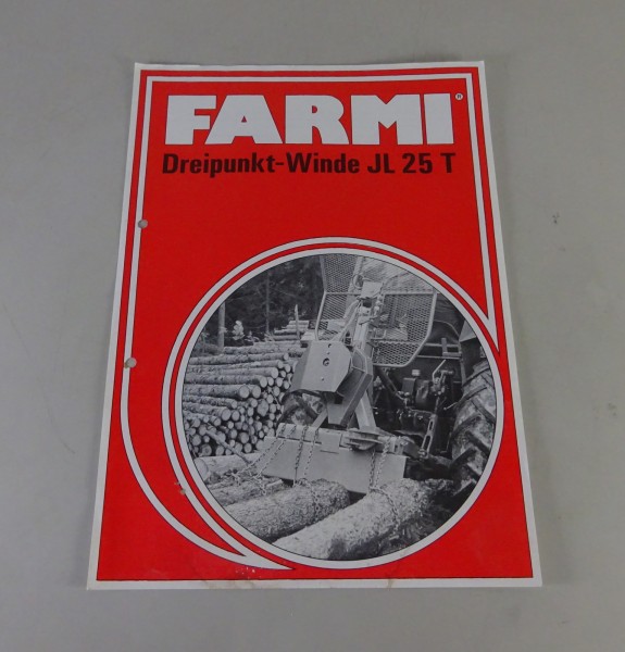 Prospektblatt / Broschüre FARMI Dreipunkt-Winde JL 25 T