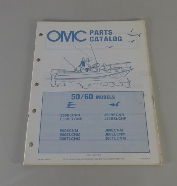 Teilekatalog OMC Evinrude Johnson Outboards 50 / 60 PS Models von 1982