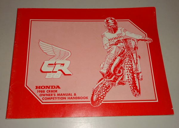 Owner´s Manual / Manuel d´entretien Honda CR 80 R Dirt Model 1988