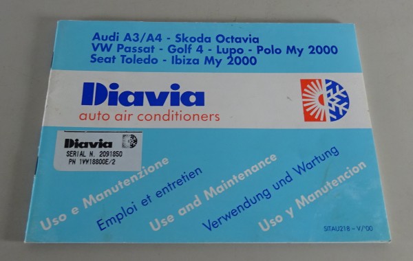 Betriebsanleitung / Handbuch Diavia Klimaanlage Stand 05/2000
