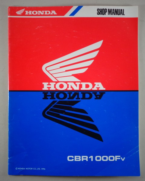 Workshop manual supplement Honda CBR 1000 Fv from 1996