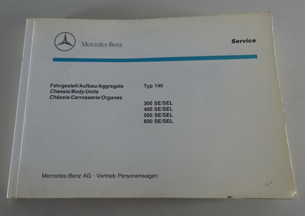 Bildkatalog / Teilekatalog Mercedes W140 S-Klasse 300 - 600 SE/SEL Stand 11/1991