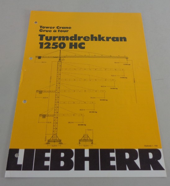 Datenblatt / Technische Beschreibung Liebherr Turmdrehkran 1250 HC von 05/1984