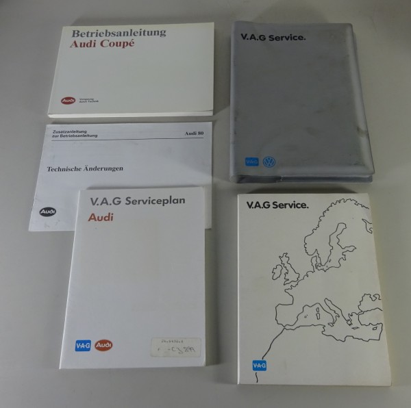 Bordmappe + Betriebsanleitung Audi Coupe Typ 89 incl. Quattro Stand 02/1989