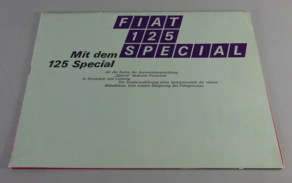Faltprrospekt / Broschüre Fiat 125 Special Stand 1967