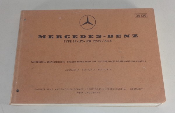 Teilekatalog Mercedes Benz LKW LP LPS LPK 2232 / 6x4 Fahrgestell 363 von 06/1971