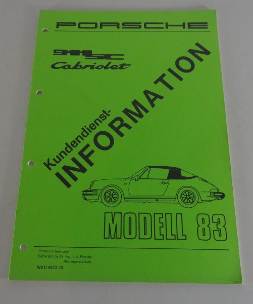 Werkstatthandbuch Kundendienstinformation Porsche 911 SC 3,0L Cabrioverdeck 1983