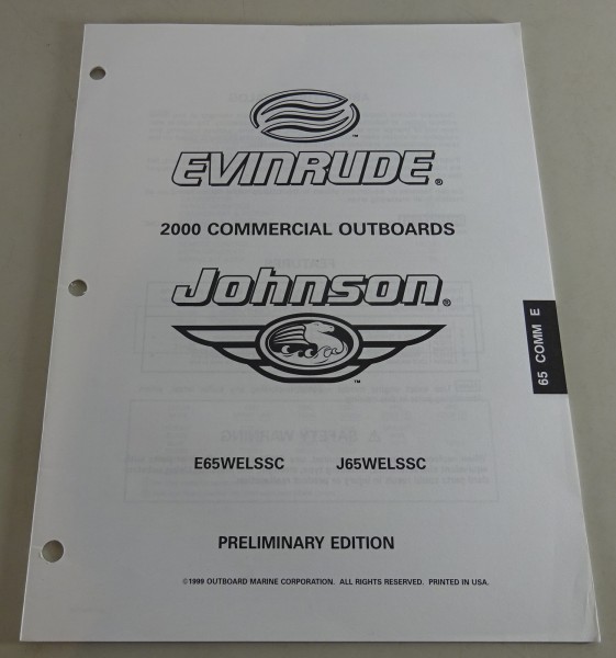 Teilekatalog Johnson Evinrude Außenborder E65WELSSC | J65WELSSC Stand 2000