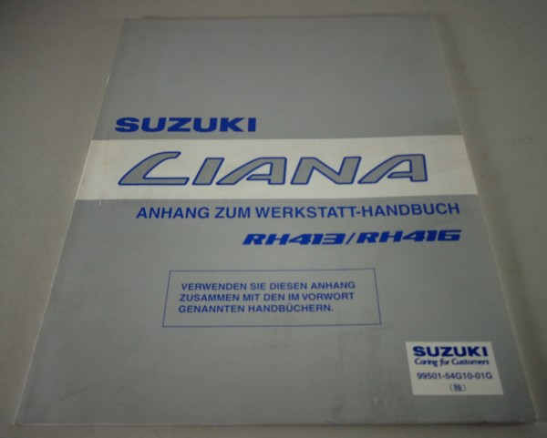 Werkstatthandbuch Nachtrag Suzuki Liana RH413 / RH416 Stand 07/2002