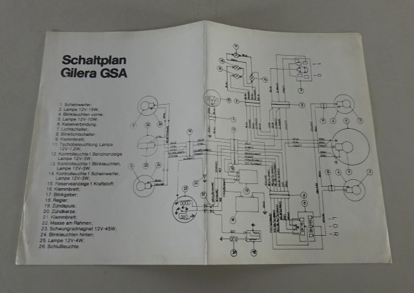 Schaltplan / Verdrahtung Piaggio Gilera GSA