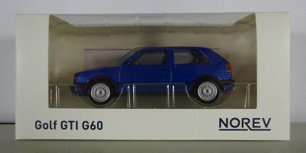 VW Golf II GTI G60 Modellauto Blau metallic von Norev Maßstab 1/43 OVP