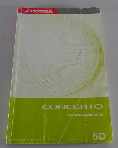 Betriebsanleitung / Handbuch Honda Concerto Stand 1992