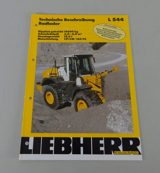 Prospekt / Broschüre Liebherr Radlader L 544 Technische Daten Stand 02/1999