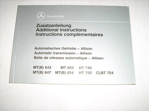 Betriebsanleitung Mercedes Automatik Getriebe 10/1991