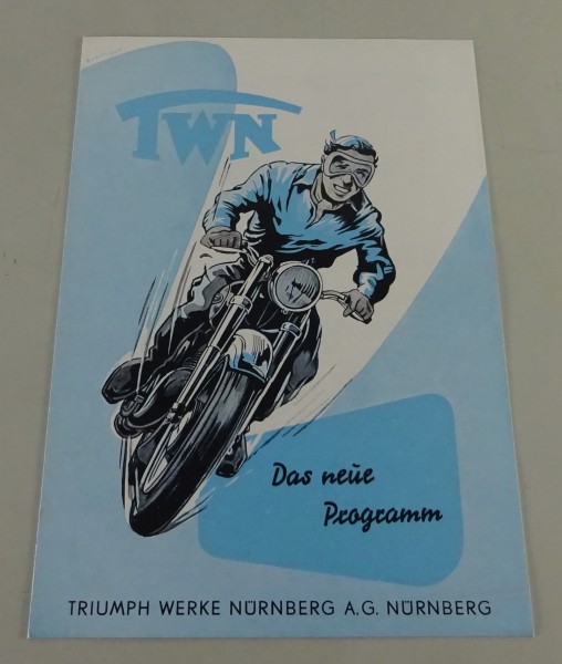 Prospekt Triumph TWN Motorradprogramm 1954 mit BDG 125 / 250, Knirps, Boss