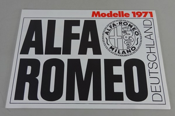 Prospekt / Broschüre Alfa Romeo Modelle 1971 Giulia Super / Berlina etc. v. 1971
