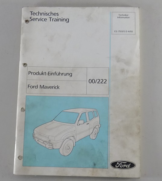 Service Info Einführung Ford Maverick von 04/1993