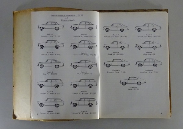 Werkstatthandbuch / Reparaturhandbuch Opel Kadett A + B / Olympia Stand 08/1967