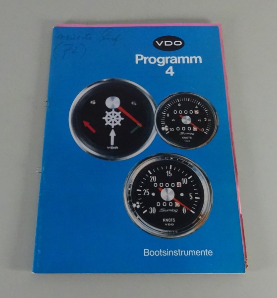 Prospekt / Broschüre VDO Boots-Instrumente Stand 10/1971