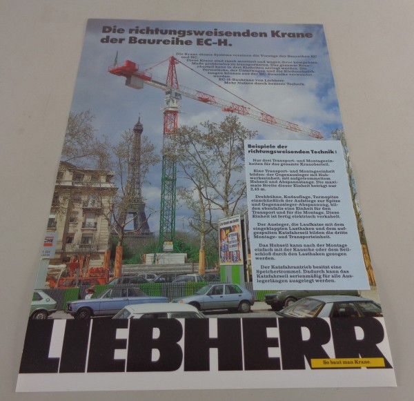 Prospekt Liebherr Die richtungsweisenden Krane der Baureihe EC-H von 01/1990