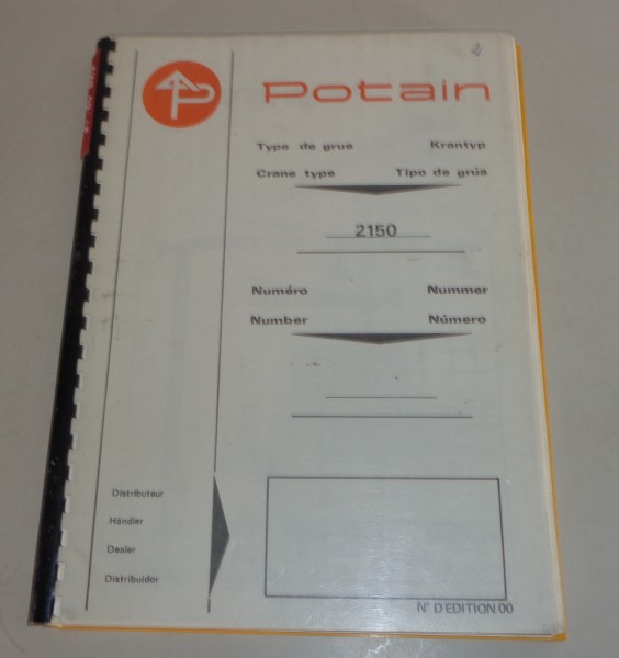 Teilekatalog / Spare parts list Potain Kran / crane 2150 von 02/1973