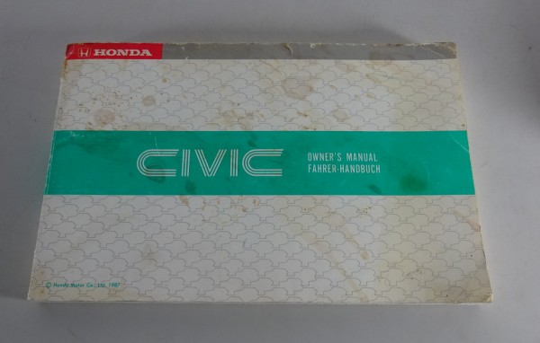 Betriebsanleitung / Owner´s Manual Honda Civic 4. Generation Stand 1987