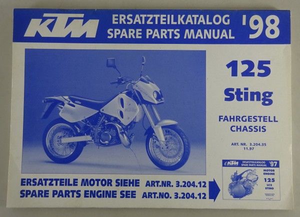 Teilekatalog KTM Fahrgestell 125 Sting Modelljahr 1998