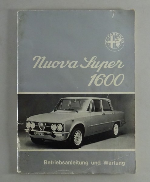 Betriebsanleitung Handbuch Alfa Romeo Giulia Nuova Super 1600 (105) von 10/1975