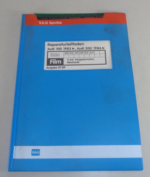 Werkstatthandbuch Microfich Audi 100 / 200 C3 Typ 44 4-Zyl. Motor von 07/1989