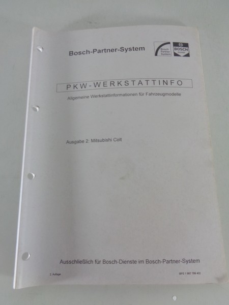 Werkstatthandbuch von Bosch für Mitsubishi Colt / Lancer Stand 01/1995