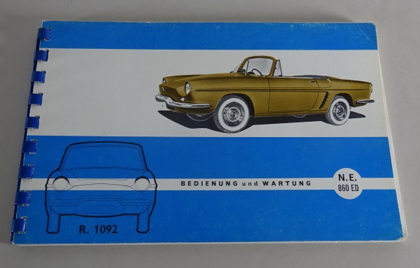 Betriebsanleitung / Handbuch Renault Floride R.1092 Stand 07/1960