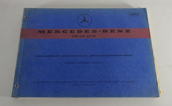 Teilekatalog / Ersatzteilliste Mercedes-Benz OM 355.91 Stand 03/1969