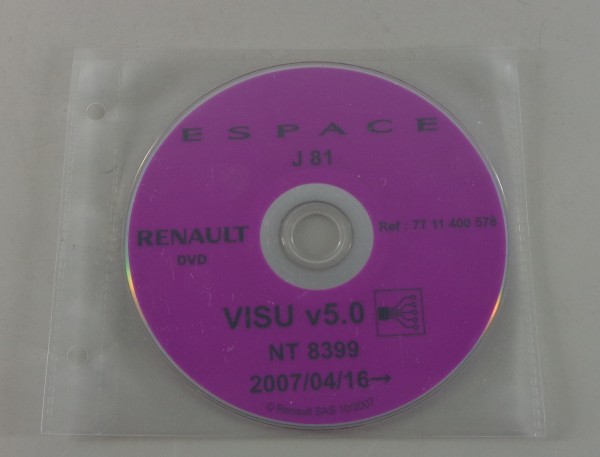 Schaltpläne auf CD Renault Espace Typ J 81 - Modelljahr ab 04/2007