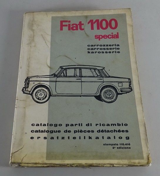 Teilekatalog Fiat 1100 Spezial-Limousine, Typ 103 G - Karosserie Stand 10/1962