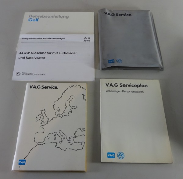 Bordmappe + Betriebsanleitung VW Golf II incl. GTI + GTD / 16V / G 60 von 7/1990