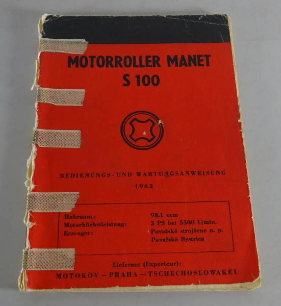 Betriebsanleitung / Handbuch Manet Motorroller S 100 Ausgabe 1962