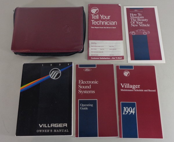 Betriebsanleitung + Bordmappe Mercury Villager von 1994