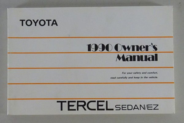 Owner's Manual / Handbook Toyota Tercel / Sedan / EZ Typ L30 from 1989