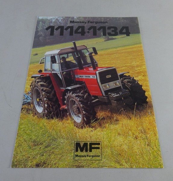 Prospekt / Faltprospekt Massey Ferguson MF 1114 / MF 1134 Stand 02/1985