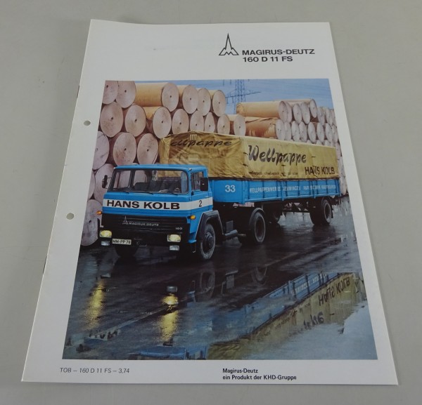 Prospekt Magirus-Deutz LKW 160 D 11 FS Frontlenker-Zugmaschine Stand 03/1974