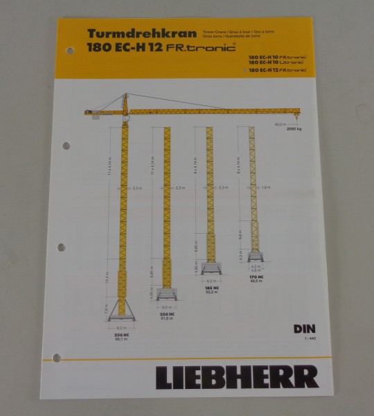 Datenblatt Liebherr Turmdrehkran 180 EC-H 12 Fr.tronic von 04/2007