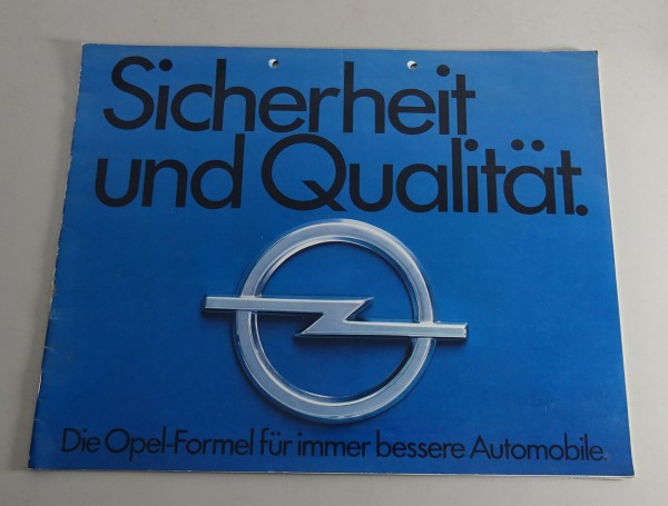 Prospekt / Broschüre Opel "Sicherheit + Qualität" mit Kadett C + Coupe von 1974