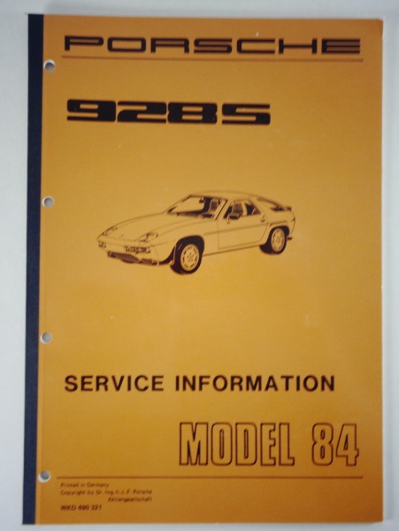 Workshop Manual Service Information Porsche 928s Model