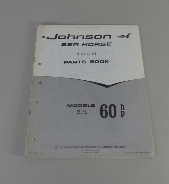Teilekatalog OMC Johnson Outboards 60 PS Models von 1968