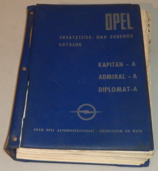 Teilekatalog Opel Kapitän A / Admiral A / Diplomat A Baujahr 1964-1968 von 1973