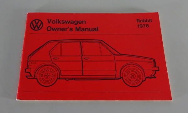 Owner´s Manual / Handbook VW Golf 1 / I Rabbit USA 1976 Model from 01/1976