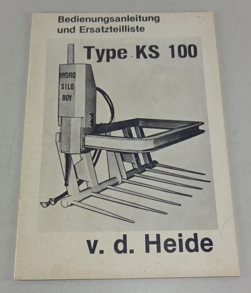 Betriebsanleitung + Teilekatalog Hydro Silo boy Typ KS 100