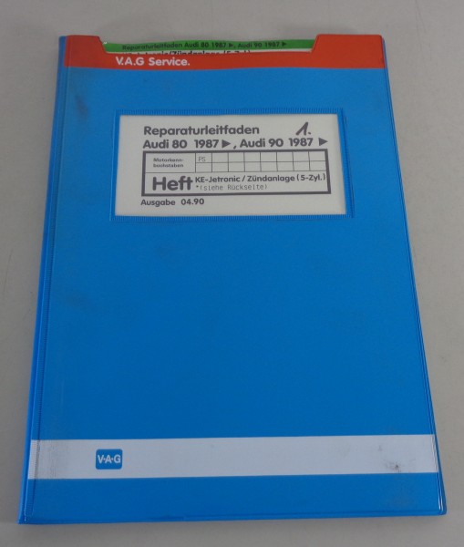 Werkstatthandbuch Audi 80 / 90 B3 Typ 89 KE-Jetronic / Zündanlage 5 Zyl. 04/1990