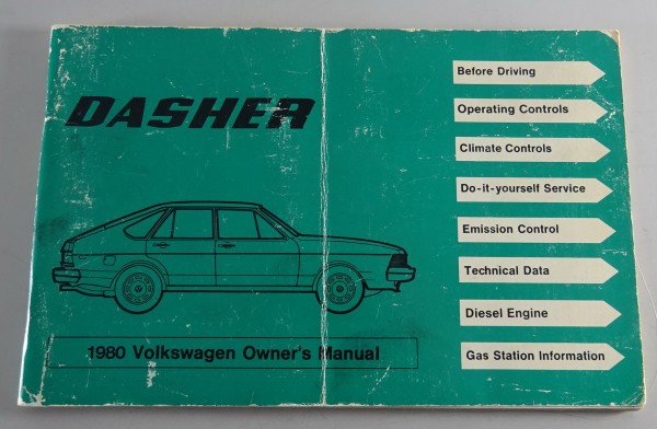 Owner's manual / Handbook VW Dasher / Passat B1 US-Modell Model Year 1980