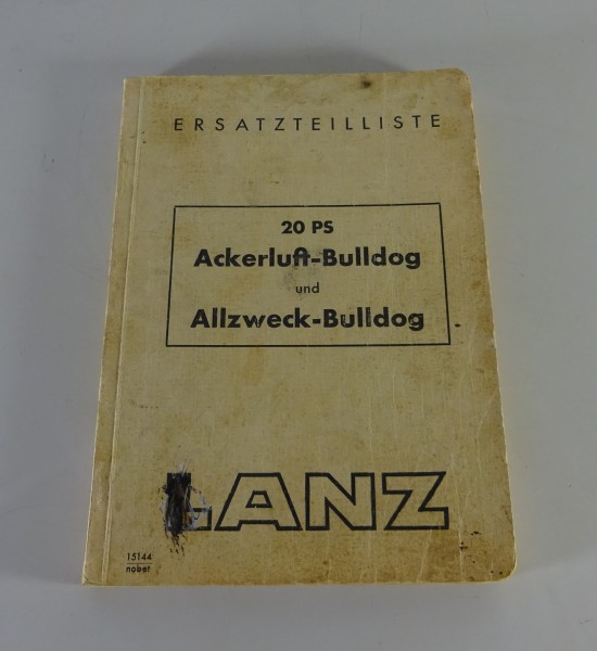Teilekatalog Lanz Ackerluft- & Allzweck-Bulldog D 3506 20 PS Stand 11/1951
